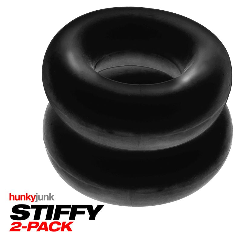 HunkyJunk Stiffy 2 Pc Bulge Cockrings Tar Ice
