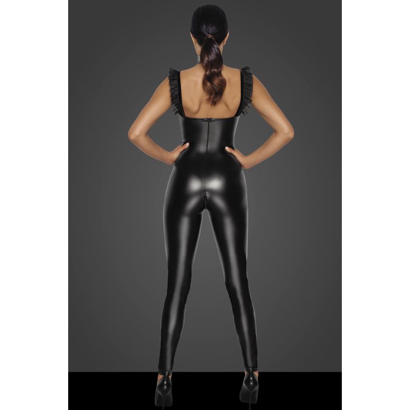 Noir Power Wetlook Overall w Tulle Panel Size S/M/L
