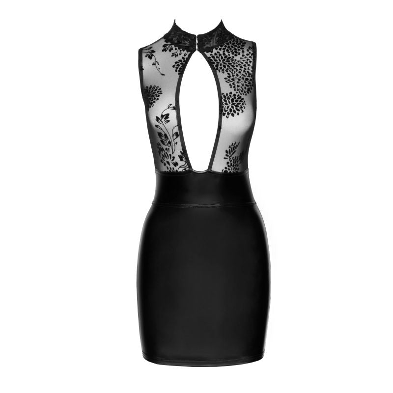 Noir Power Wetlook Short Dress w Skirt & Tulle Top Size S/M/L