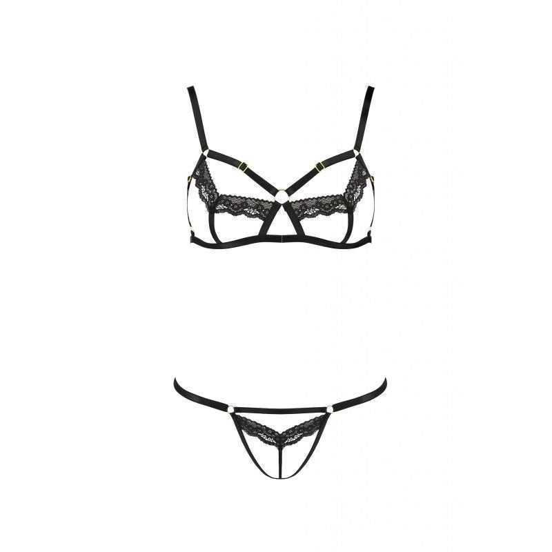 Passion Lingerie Solon 2 Pc Set Black Size S/M