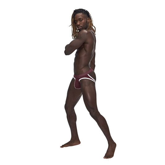 Male Power Sport Mesh Jock Burgundy Size S/M