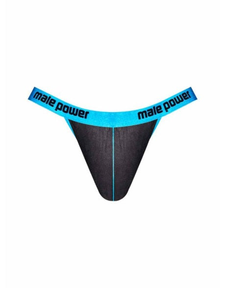 Male Power Casanova Uplift Micro Thong Black/Blue Size S/M