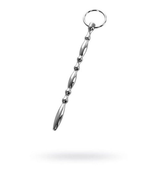 Metal | Silver Metal Beaded Urethral Plug w Ring
