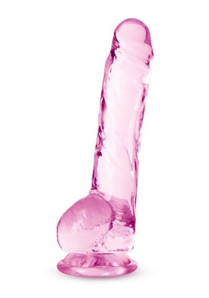 Blush Novelties Naturally Yours 8" Crystaline Dildo Rose