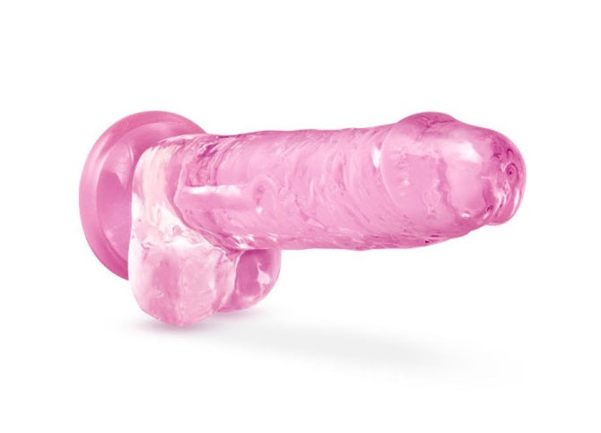 Blush Novelties Naturally Yours 7" Crystaline Dildo Rose