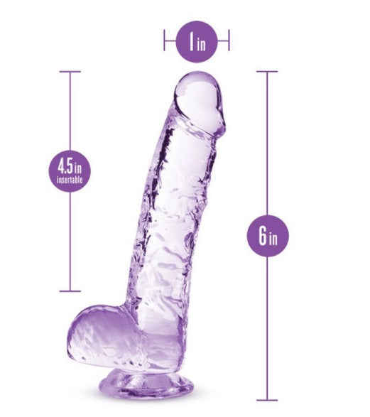 Blush Novelties Naturally Yours 6" Crystaline Dildo Amethyst