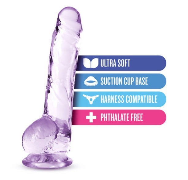 Blush Novelties Naturally Yours 8" Crystaline Dildo Amethyst