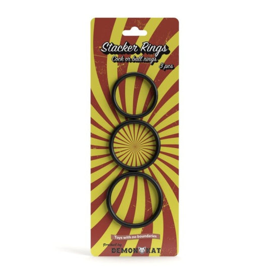 Demon Kat Stacker Rings 3 Pc Set