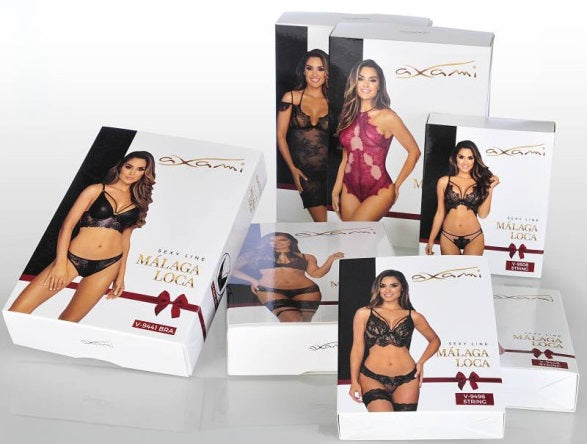 Axami Lingerie Stretch Wetlook Strappy G-String Black Size S/M/L