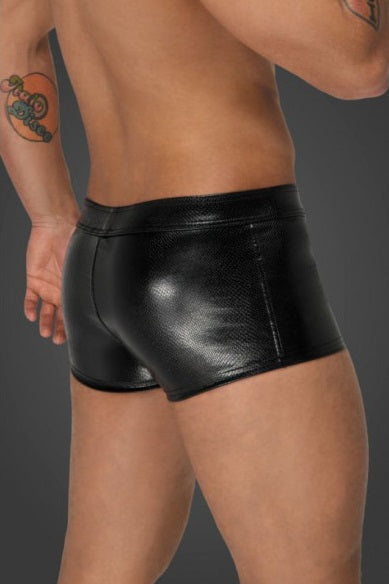 Noir Snake Wetlook Short Shorts with Zipper Size S/M/L/XL