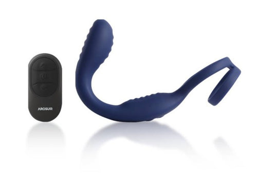 Arosum VibraDuo Vibrating Anal Probe and Perineum Stim with Cockring