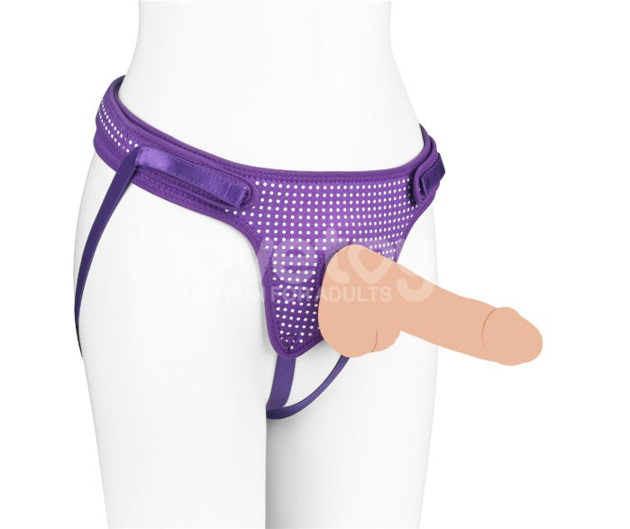 Lovetoy Easy Strap on Harness Polka Dot Purple