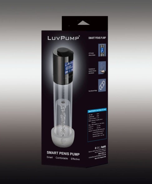 LuvPump Smart Rechargeable LCD Display Penis Pump w Sleeve and Black Donut