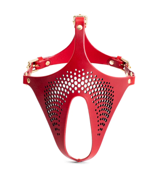 Ex Machina Genuine Leather Mask Red - Ex Machina role play BDSM Mask