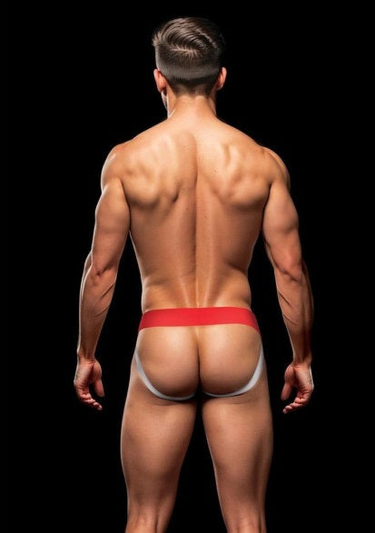 Rainbow Pride Jock Red Size S/M or M/L or L/XL