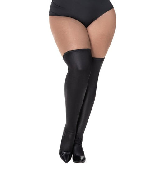 Mapale Thigh Highs Vinyl Gloss Black Size S/M or L/XL