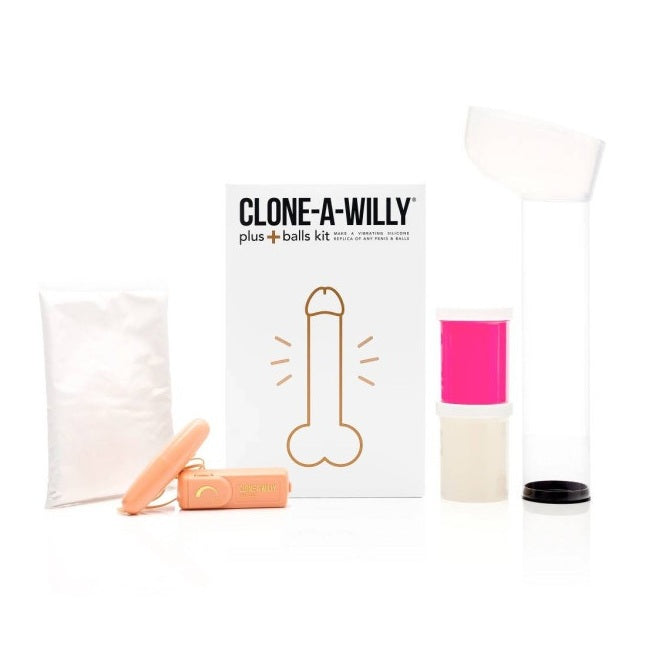 Clone a Willy Plus Balls Hot Pink + Clone a Pussy Sleeve Kit - 2 Pack