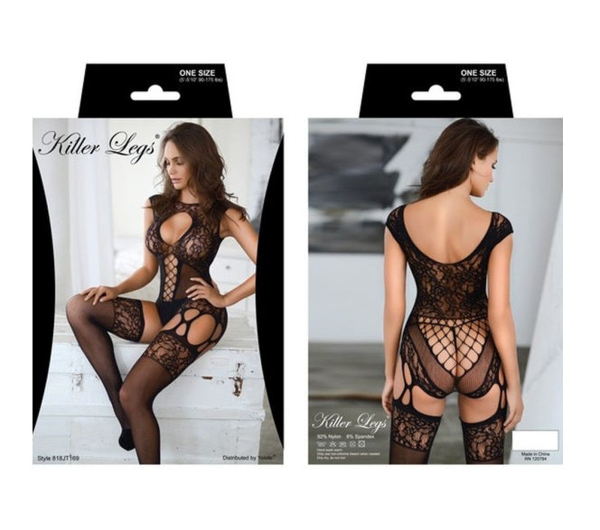 Killer Legs Darling Multi Net Fishnet Dress Pink Size OS