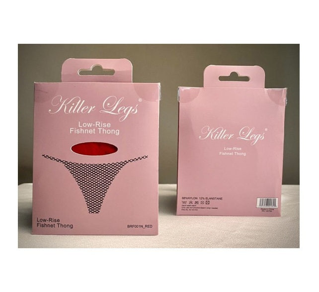 Killer Legs Mesh Net G-String Red Size OS