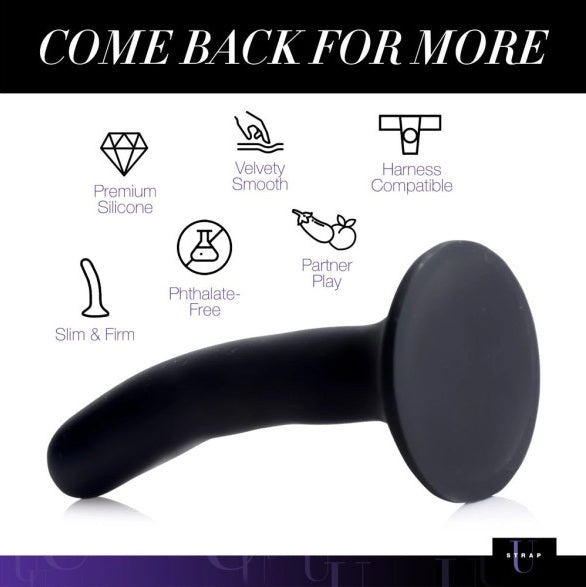 Strap U Black Silicone Strap-On Dildo Small