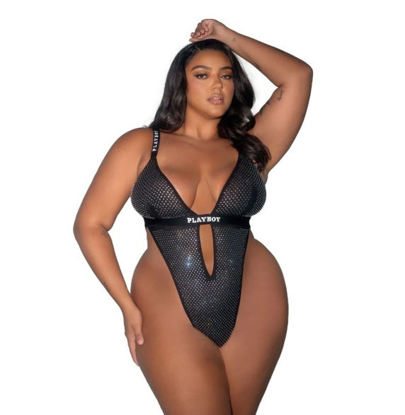 Playboy Lingerie Disco Fever Teddy Black Size XS/S/M/L