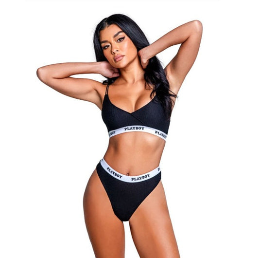 Playboy Lifestyle Bunny 2 Pc Set Black Size S/M, M/L, L/XL