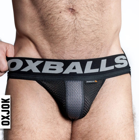 OxBalls Airmesh Swagger Jockstrap Tar Black Size S/M/L/XL