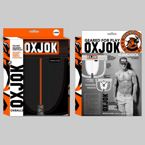 OxBalls Slingjock Upthrust Slider-Strap Jock Black Iron Size S/M/L/XL