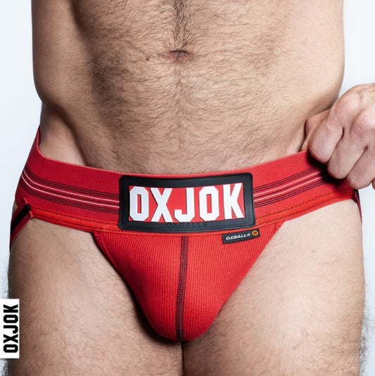 OxBalls Slingjock Upthrust Slider-Strap Jock Red Hot Size S/M/L/XL