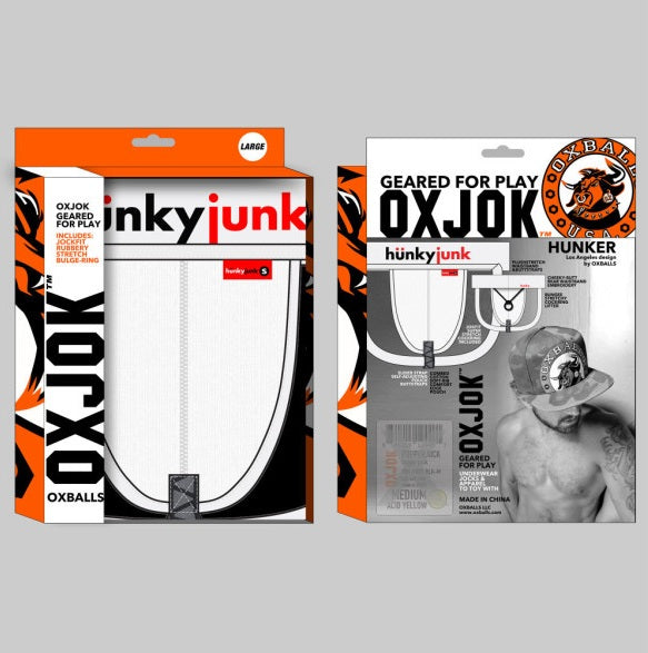 OxBalls Hunker Slider Strap Jock White Snow Size S/M/L/XL