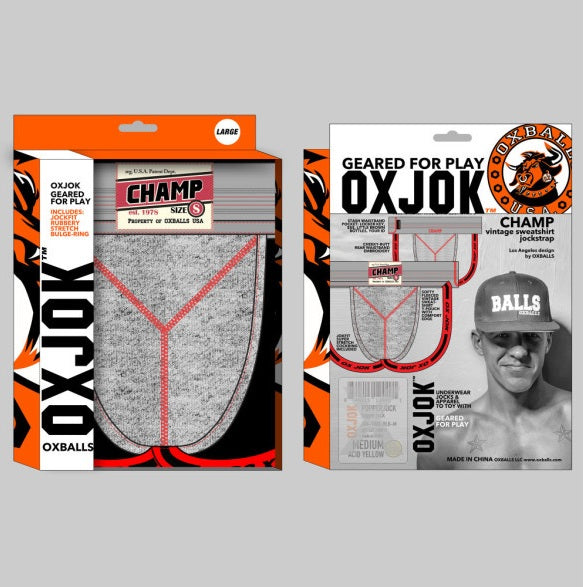 OxBalls Champ Vintage Jockstrap Gray Heather Size S/M/L/XL