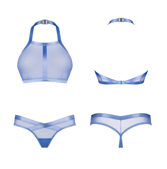 Obsessive Lingerie Shaderi Top and Thong 2 Pc Blue Size XS/S or M/L