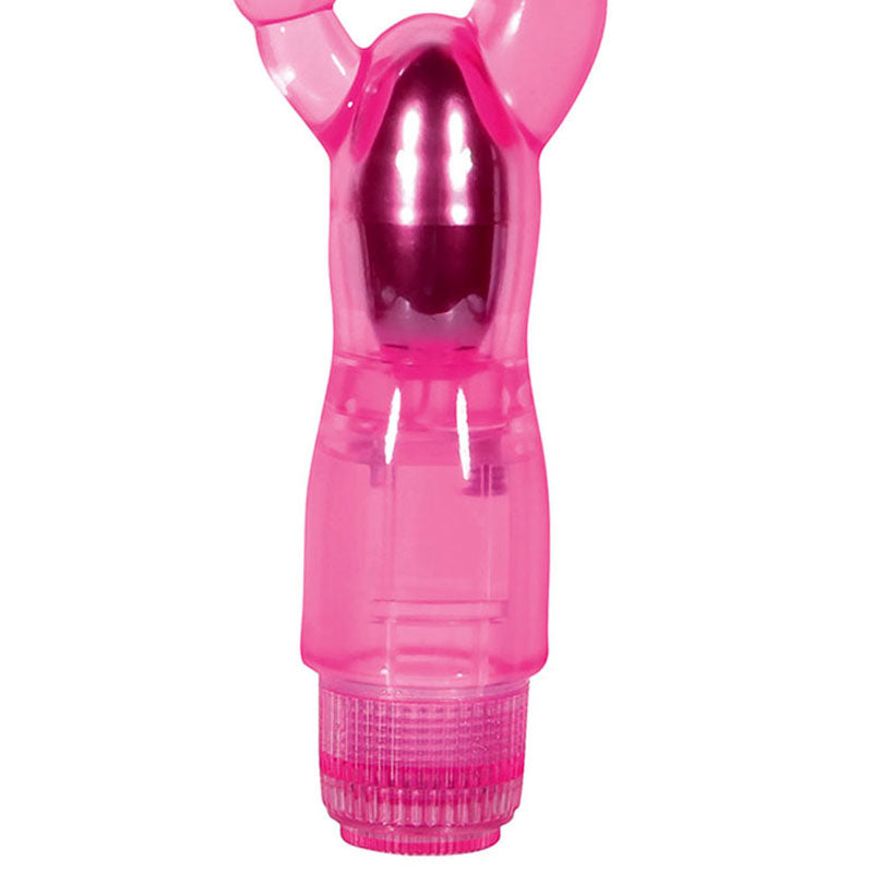 Adam & Eve Dual Pleasure Vibe - Pink 12cm (4.75") Vibrator with Anal Probe