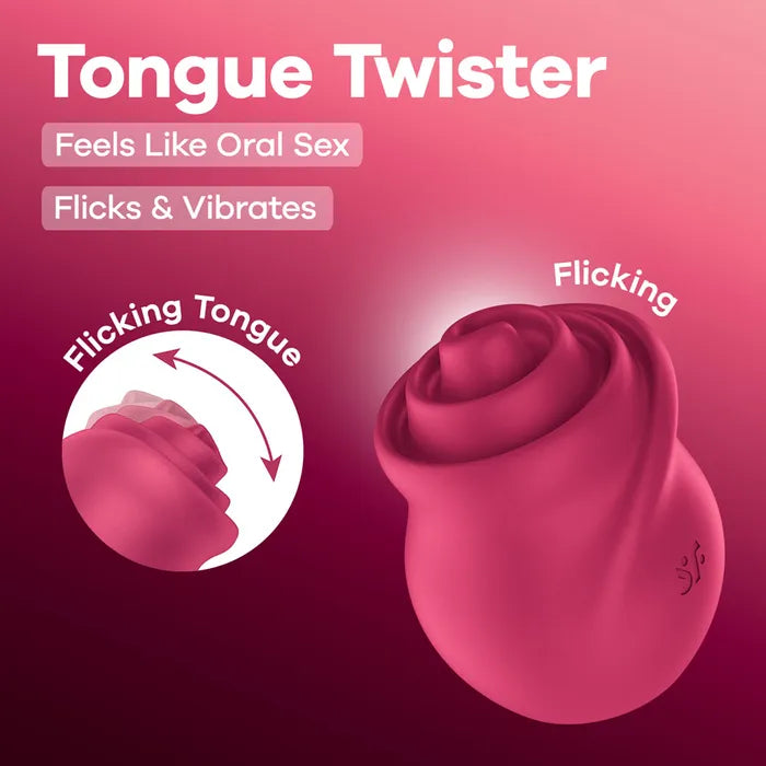 Satisfyer Tongue Twister - Pink Flicking Clitoral Stimulator Vibrator