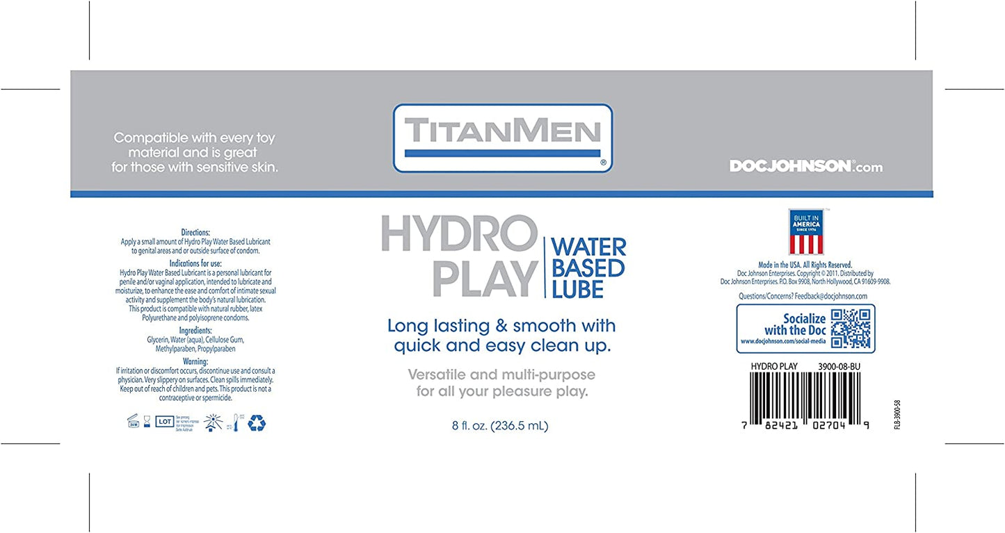 Doc Johnson TitanMen Hydro Play Water Based Lubricant 240ml