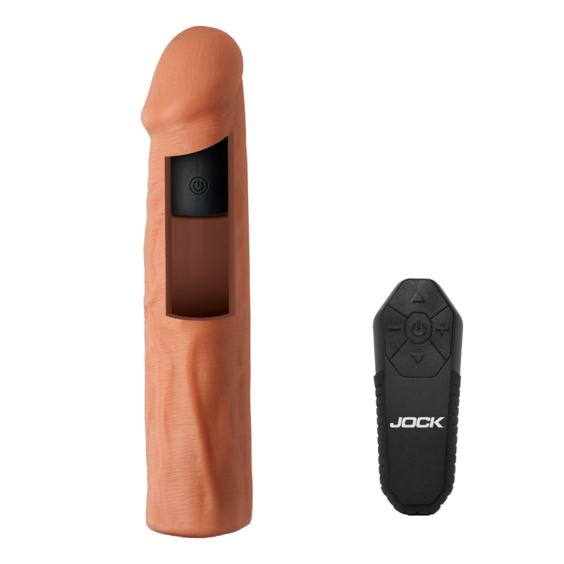 Curve Toys | JOCK Enhancers 1.5" Vibrating Penis Extension w/ Remote - Light