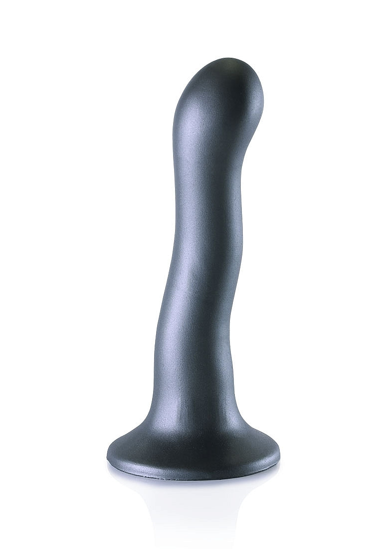 Shots Toys | OUCH! Ultra Soft Curvy G-Spot Dildo - 7" / 17 cm - Gun Metal