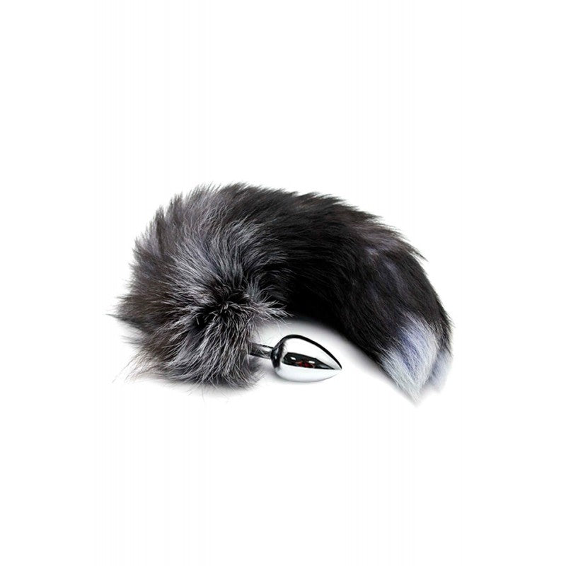 Adrien Lastic Alive Black and White Fox Tail Plug - M