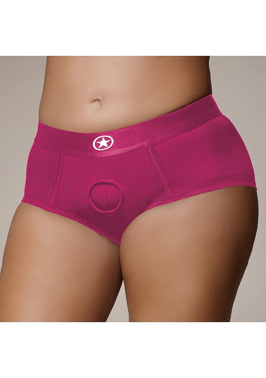 Shots Toys | OUCH! Vibrating Strap-on Boxer - Pink - Size XL/XXL