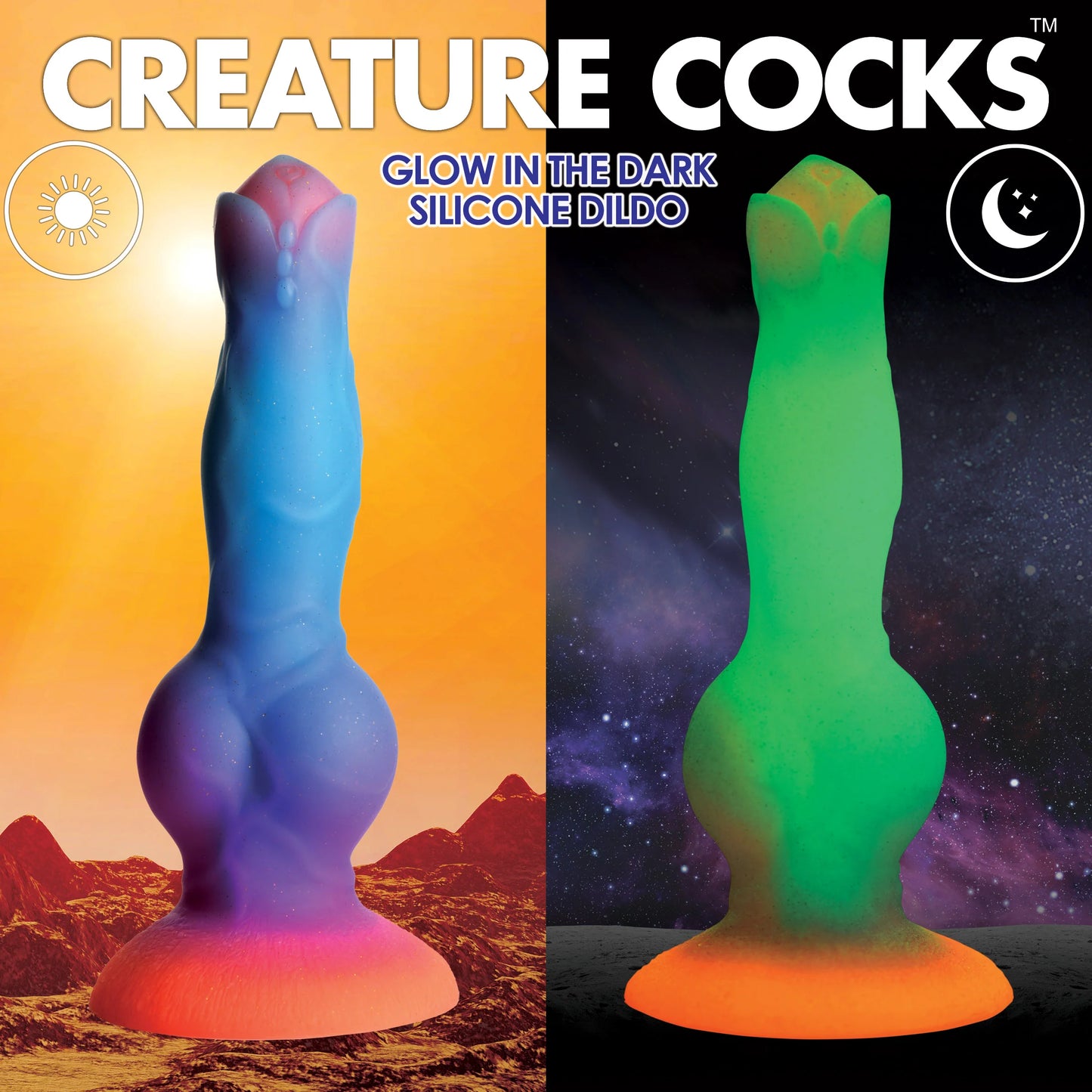 Creature Cock Glow-in-the-Dark Silicone Alien Dildo