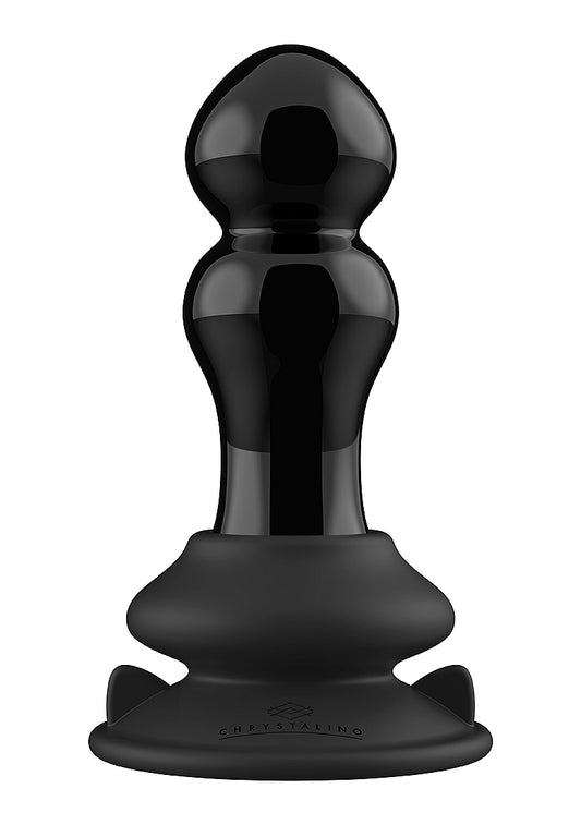 Shots Toys | Rimly - Glass Vibrator With Suction Cup and Remote - Black