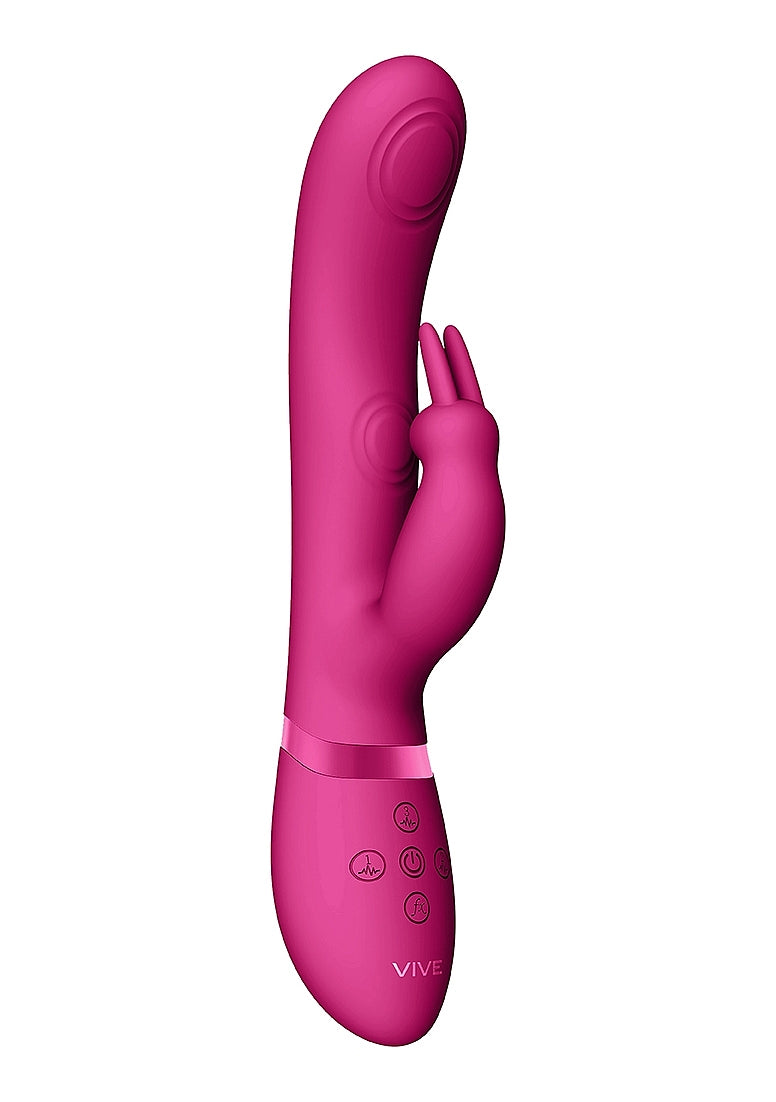 Shots Toys | VIVE May Dual Pulse-Wave & Vibrating C-Spot & G-Spot Rabbit Vibrator Pink