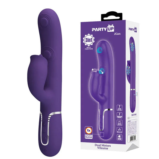 Party Up Alan Licking Thumping Rabbit Vibrator Purple