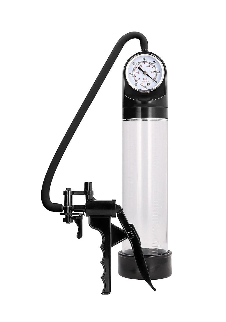 Shots Toys | PUMPED Elite Pump With Advanced PSI Gauge Black Transparent