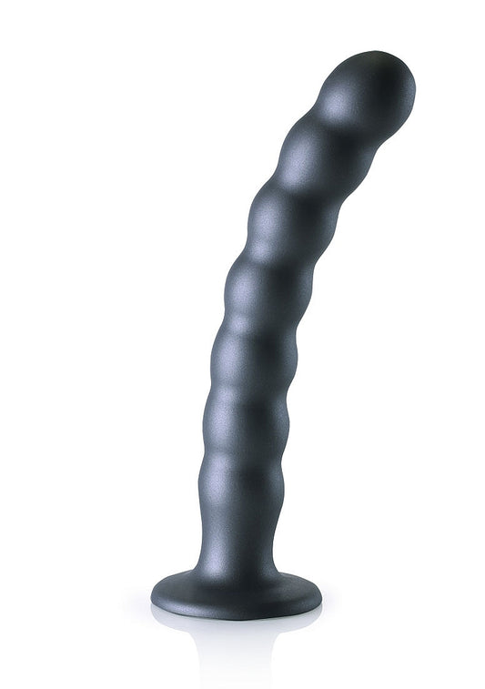 Shots Toys | OUCH! Beaded G-Spot Dildo - 8" / 20.5 cm - Gun Metal