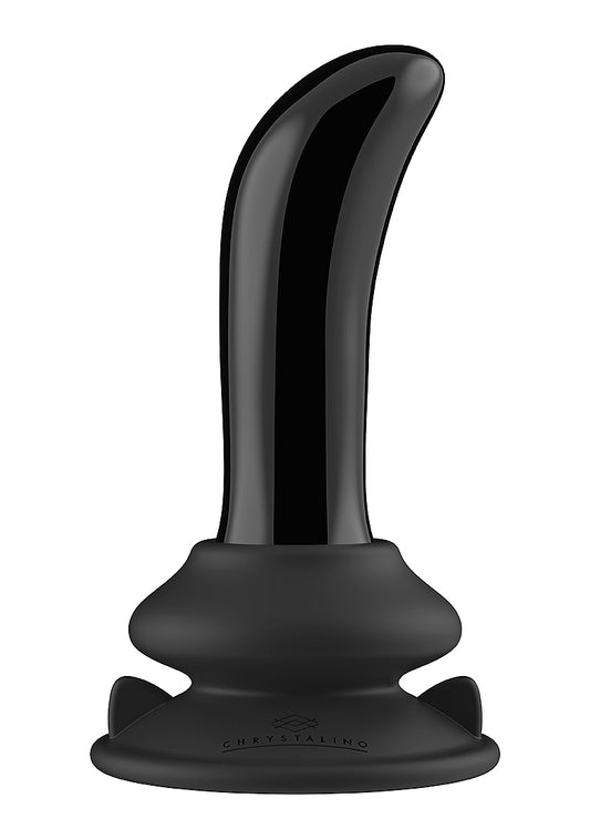 Shots Toys | Prickly - Glass Vibrator With Suction Cup and Remote - Black