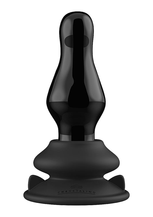 Shots Toys | Missy - Glass Vibrator With Suction Cup and Remote - Black