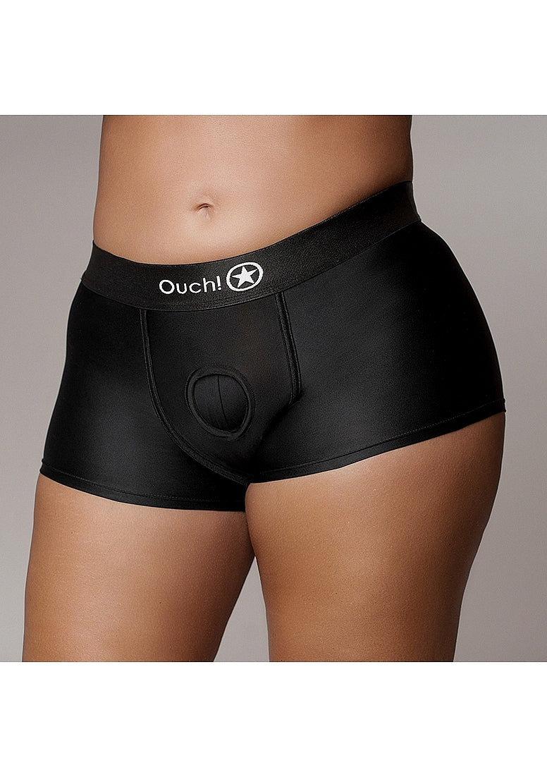 Shots Toys | OUCH! Vibrating Strap-on Boxer - Black - Size XL/XXL