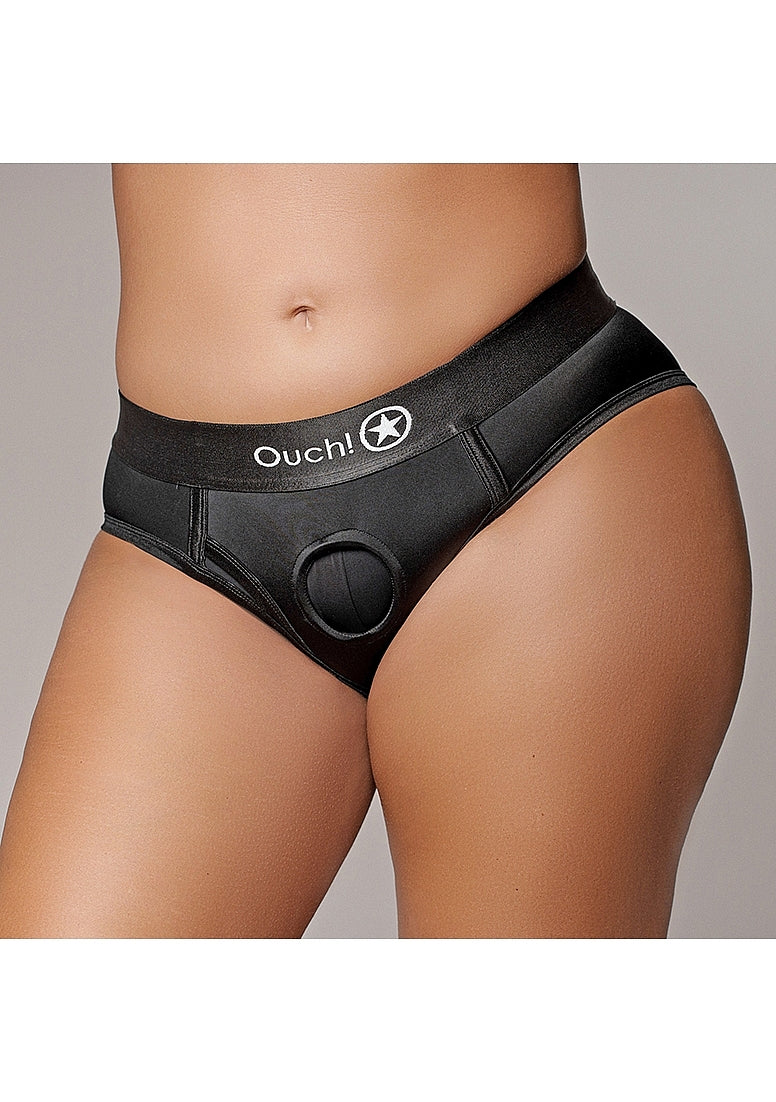 Shots Toys | OUCH! Vibrating Strap-on High-Cut Brief - Black - Size XL/XXL2