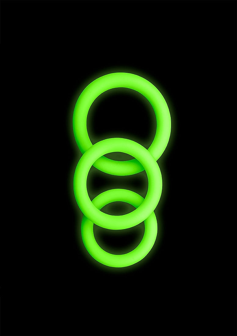 Shots Toys | OUCH! 3 Pc Cock Ring Set - Glow in the Dark